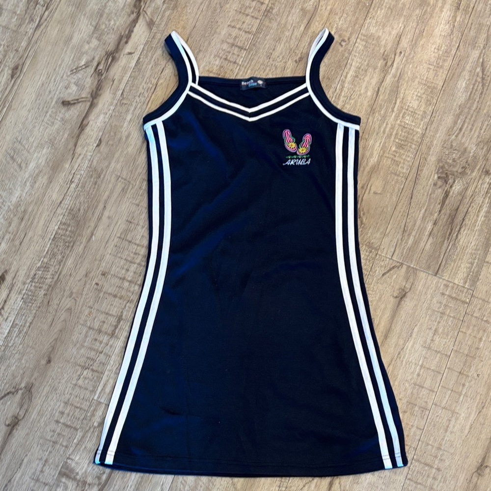 Beach Riot Navy and White Tank Top